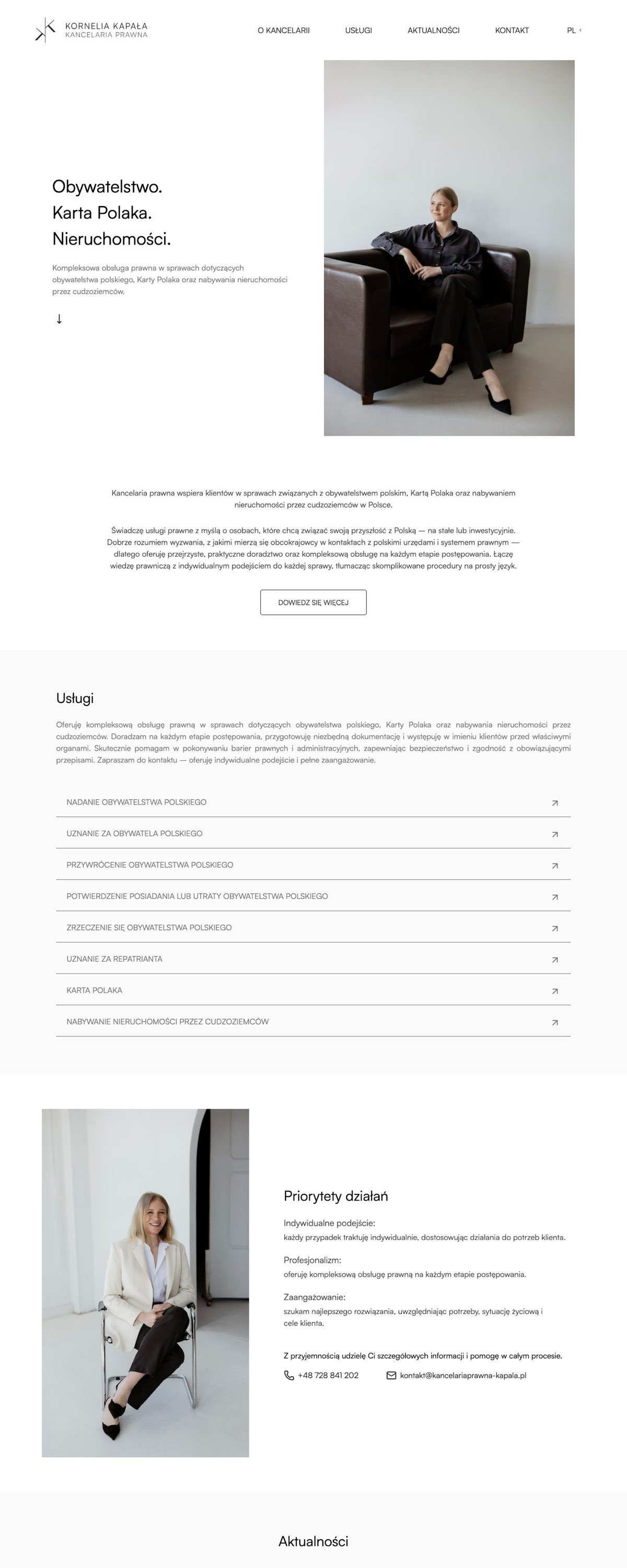 Kancelaria Prawna Kapała, wersja desktopowa