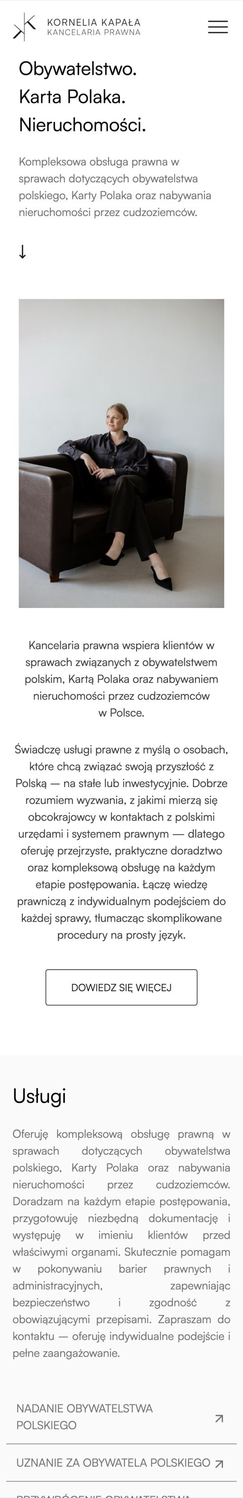 Kancelaria Prawna Kapała, wersja mobilna